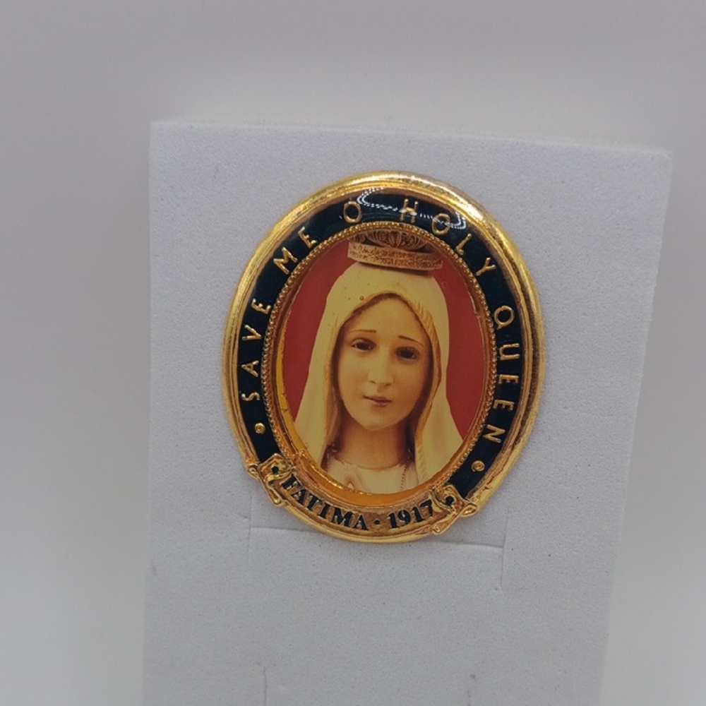 Gold and Blue Religious Pin